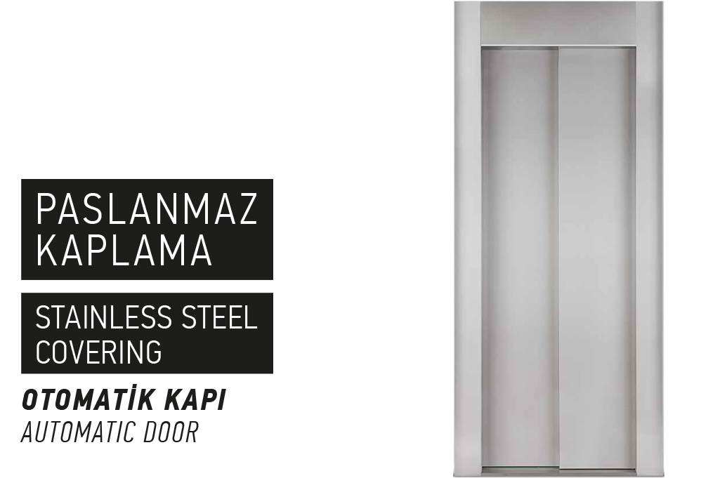 Otomatik 2 Panel Teleskopik Paslanmaz Kat Kapısı